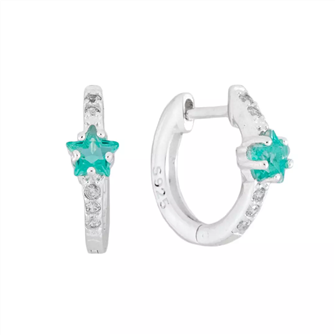Argola estrela verde