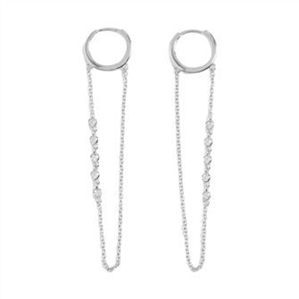 Brinco argola com corrente