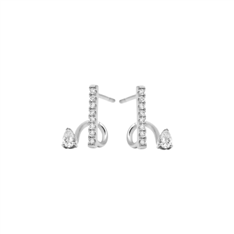 Brinco argola reta com gota mini