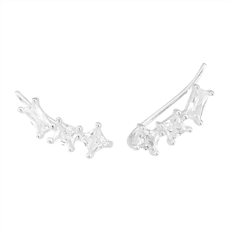 Brinco ear cuff carrs e baguetes.