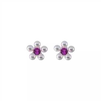 Brinco flor prola