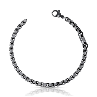 Pulseira masculina elo cartier em ao negro