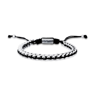 Pulseira shambala malevel elo de ao e fio tranado